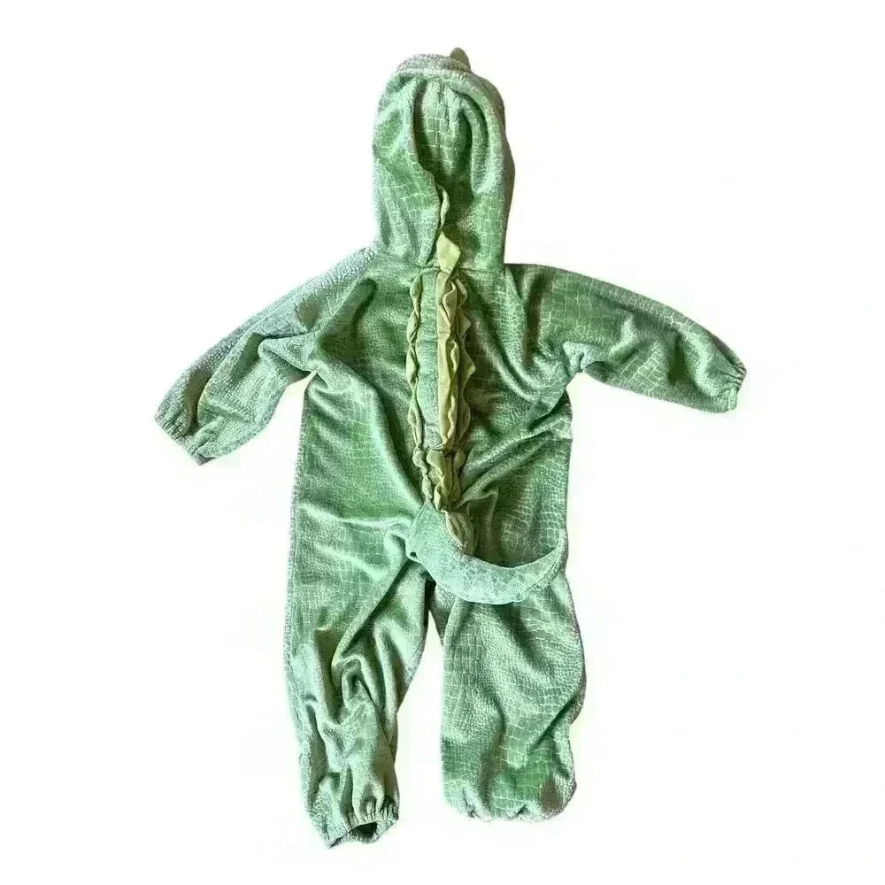 Kids Green Yellow Plush Dinosaur Body Costume Dress Up Size Small 44 in